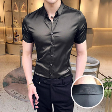 Neckline Embroidery Men’s Shirt