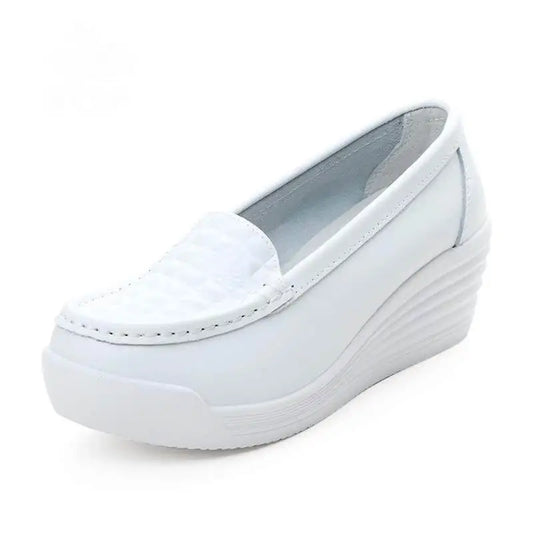 Genuine Leather Women’s Platform Sneakers