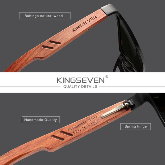 KINGSEVEN Handmade Wooden Sunglasses