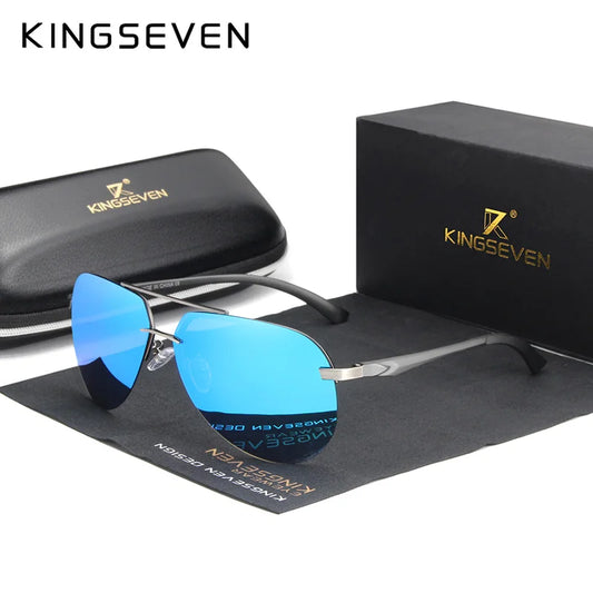KINGSEVEN Aluminum Magnesium Polarized Rimless Sunglasses