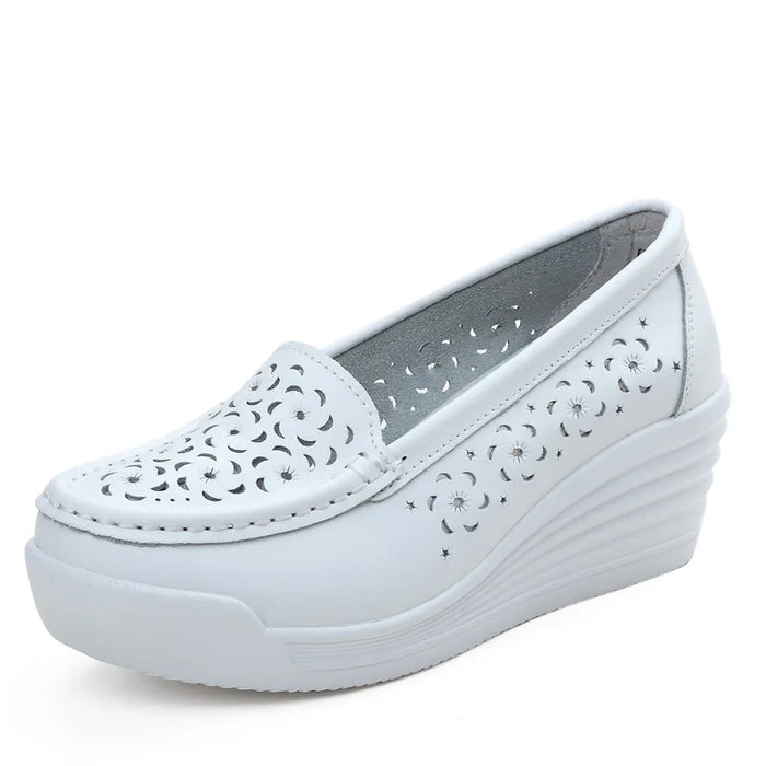 Genuine Leather Women’s Platform Sneakers