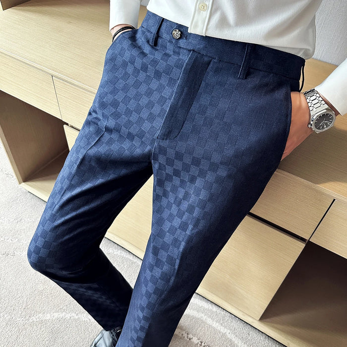 Men’s Casual Plaid Suit Pants