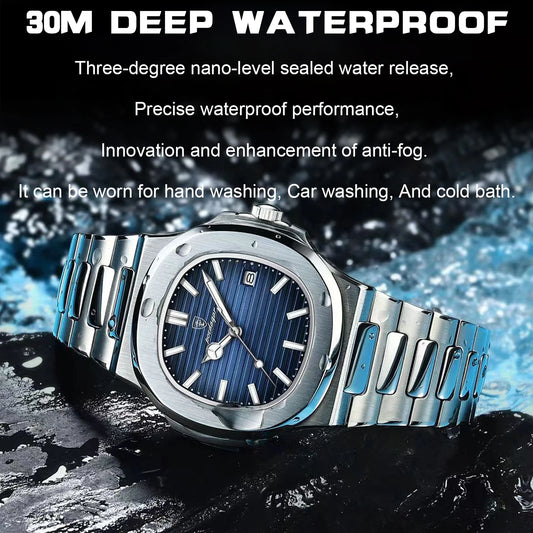 POEDAGAR Square Luxury Men’s Watch