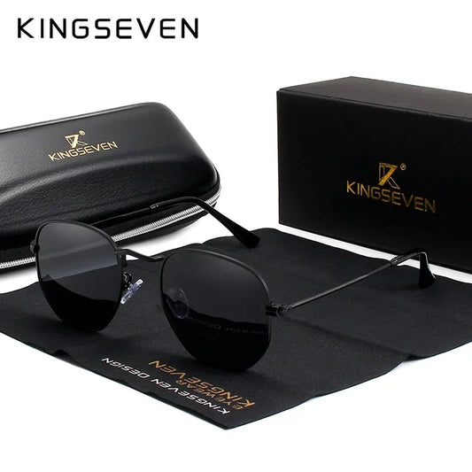 KINGSEVEN Reflective Hexagon Sunglasses