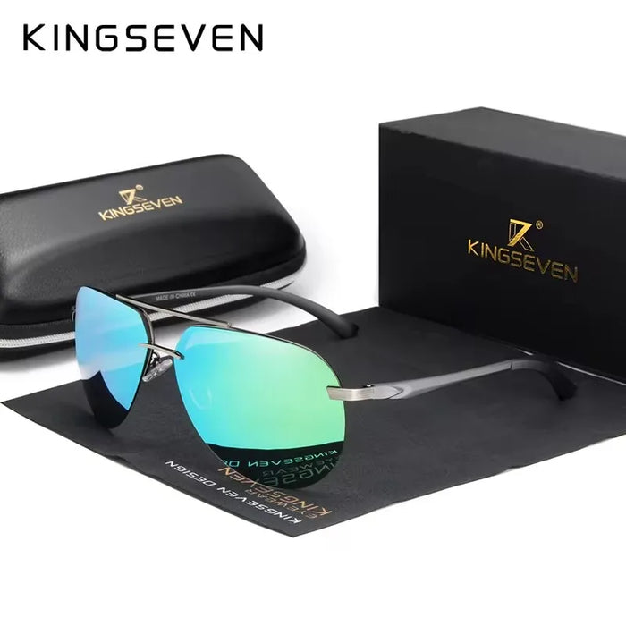 KINGSEVEN Aluminum Magnesium Polarized Rimless Sunglasses