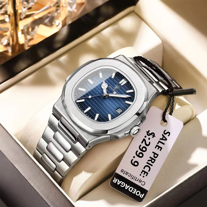 POEDAGAR Square Luxury Men’s Watch