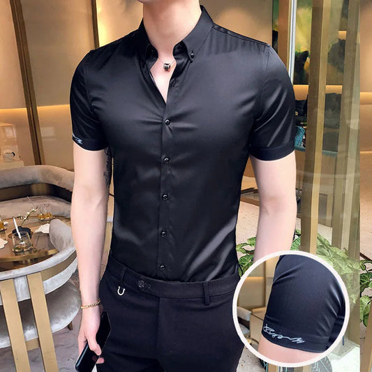 Neckline Embroidery Men’s Shirt